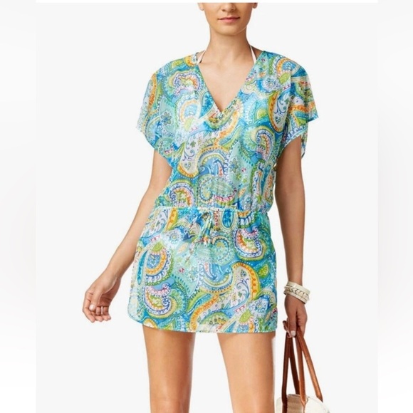 Lauren Ralph Lauren Other - Lauren Ralph Lauren Paisley Sheer Swimsuit Cover-up  Beach Tunic Womens Size XL